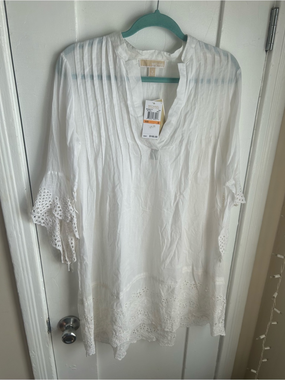 NWT Michael Kors White Eyelet Tunic Top (s)